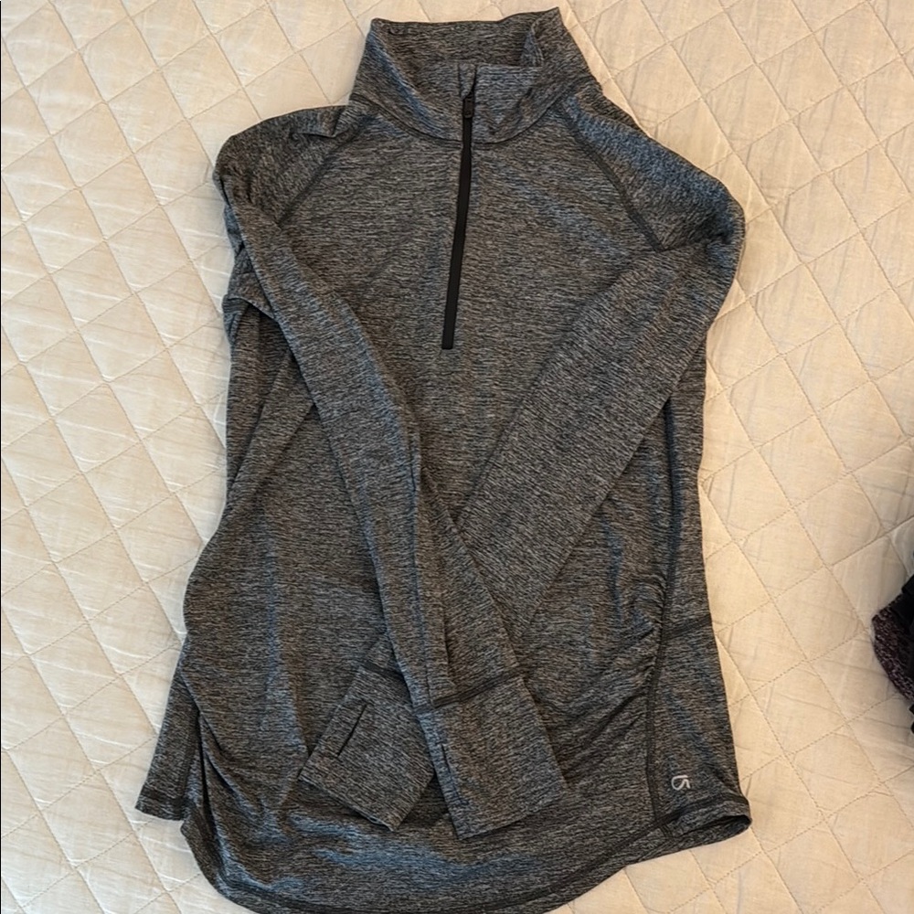 Gap Maternity Gray Quarter-Zip Athletic Top